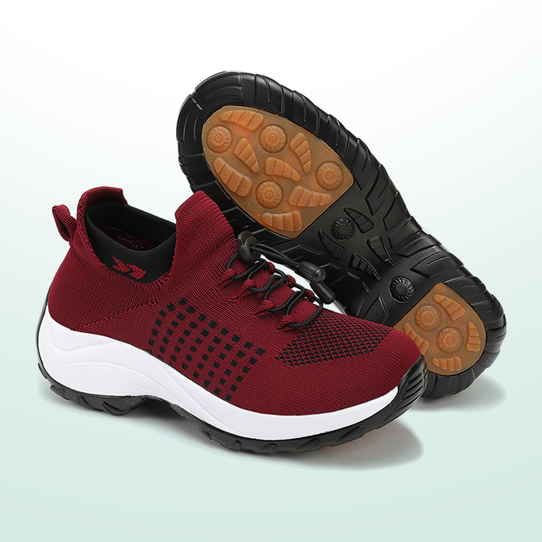 Ambulo Orthopedic Shoes Knitted Fabric - Black Red
